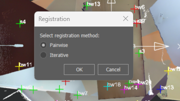 Registering point clouds by reference points with error control